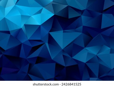 Abstract background with a blue gradient low poly design