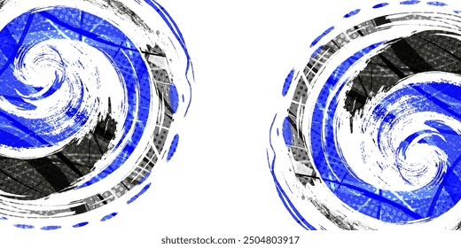Abstract Background with Blue and Gray Brush Texture and Halftone Effect. Grunge Sports Background, for Banner or Poster Design Element