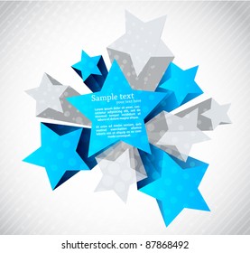 Abstract background with blue and gray star