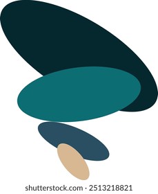 Resumo. Pedras de equilíbrio verde azul para cartaz. Ilustração vetorial 