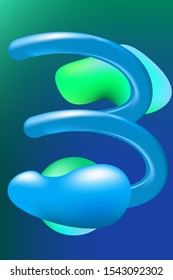 Abstract background blue green background design. Geometric cloud and light effect. Motion minimal concept