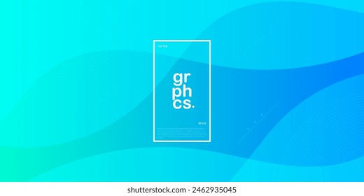 Abstract background blue and green gradient wave liquid color design. Dynamic shapes composition with simple pattern. Eps10 vector