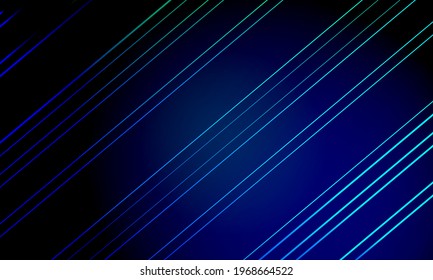 Abstrakter Hintergrund mit blauer und grüner Linie auf schwarzem Hintergrund. Vektorgrafik.