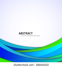 Abstract background with blue and green paper layers. EPS 10 vector illustration