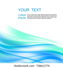 Abstract background with blue green smooth waves