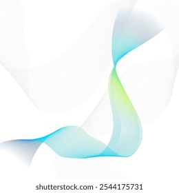 Abstract background with blue and green waves. Vector illustration for your design