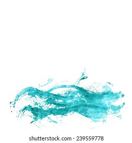 Abstract background with blue grunge watercolor painting like as sea. Vector eps8