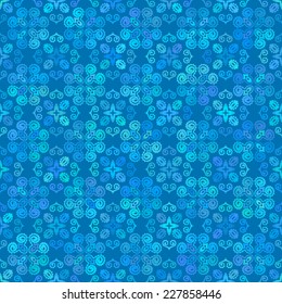 Fondo abstracto Ornamento delicado sin fisuras dibujado a mano azul
