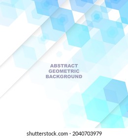 Fondo abstracto Diseño geométrico del hexágono azul.