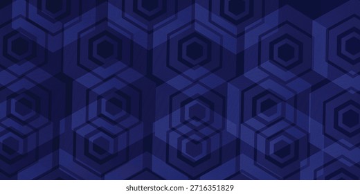 Fondo Abstractas Azul con líneas hexagonales Tecnología concepto futurista. Traje para el cartel, Anuncio, folleto, cubierta, Ilustración vectorial del volante