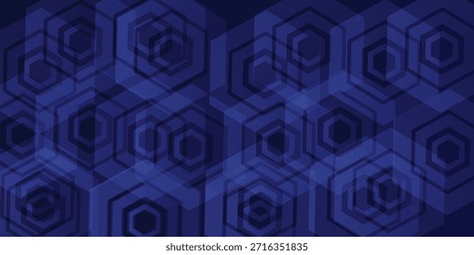 Fondo Abstractas Azul con líneas hexagonales Tecnología concepto futurista. Traje para el cartel, Anuncio, folleto, cubierta, Ilustración vectorial del volante