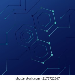 Abstract background with blue hexagon, stock vector
