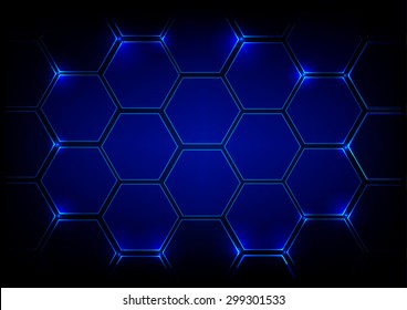 abstract background blue hexagon technology. Vector concept design