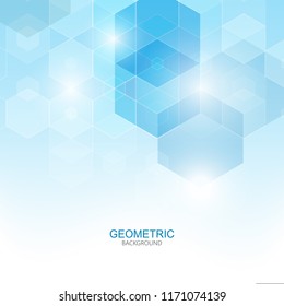 Fondo abstracto de hexagones azules, formas geométricas