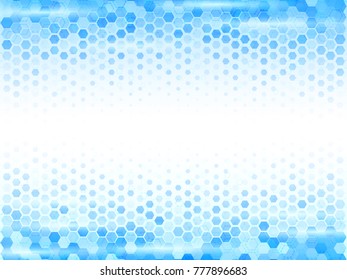 Abstract background with blue hexagons. Gradient mosaic texture.