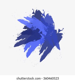 Abstract background. blue ink strokes with rough edges 
