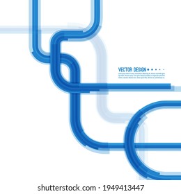 Abstract background of blue intersecting stripes. Vector illustration concept for technology, research.