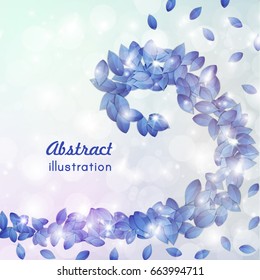 Abstract background with blue leaves vector Illustration