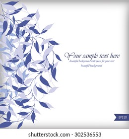 Abstract background with blue leaves.Vector illustration for greeting cards, invitations, and other printing and web projects.