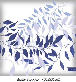 Abstract background with blue leaves.Vector illustration for greeting cards, invitations, and other printing and web projects.