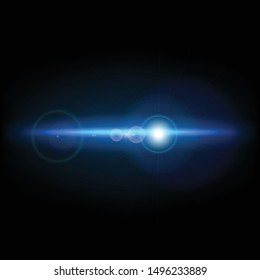 Abstract background with blue lens flare, stock vector