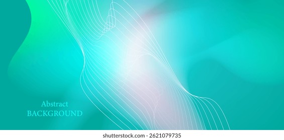 Abstract background in blue and light green tones gives a refreshing and relaxing feeling. This color tone is natural and modern. Curved lines and coordinate lines.