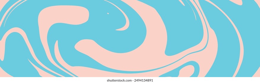 Fondo Abstractas con ondas azul y rosa claro, estilo retro. Fondo ondulado fluido colorido en color azul y rosa claro. Textura líquida distorsionada en estilo retro psicodélico.