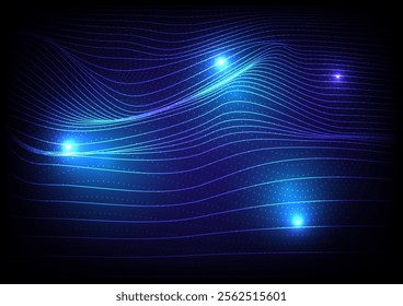Abstract background with blue lines curve connection, stock vector