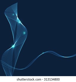 
abstract background with blue lines and flashes of neon, vector