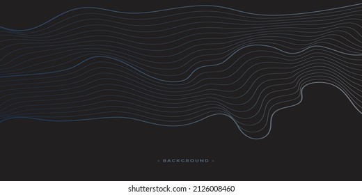 Líneas azules de fondo abstracto con ondas