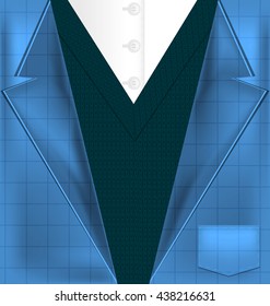 abstract background blue male costume with vest