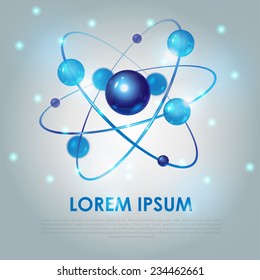 abstract background with blue molecule