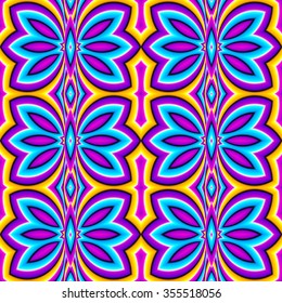 Abstract background with blue moths (motion illusion)