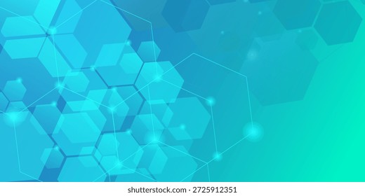 Fondo Abstractas con matices azules. Hay un patrón de hexágono geométrico adecuado para su uso como fondo para presentaciones, Sitios web o materiales visuales de temática científica volumen 3