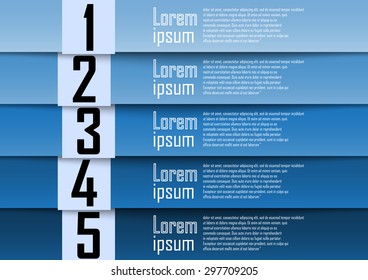 abstract background, blue number line, info-graphics, number banner. Vector illustration