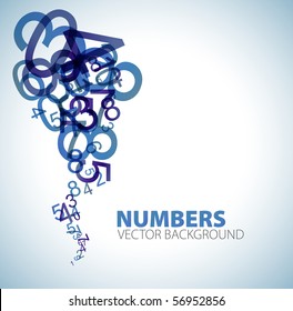 Abstract background with blue numbers