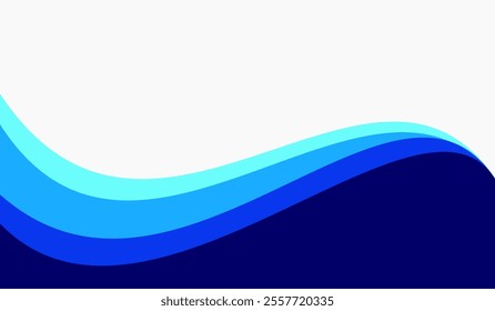 Abstract background of blue ocean water waves layered. Vector illustration Presentation template