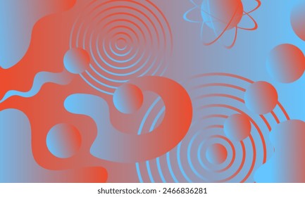 abstract background in blue and orange colors showing the components of dynamics and movement Vector