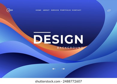 Abstract Background Blue and Orange colors wave like shapes in striking. The sleek and modern design includes smooth gradients and overlapping curves for a visually stunning effect.