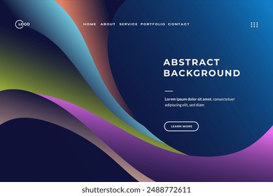 Abstract Background Blue and Orange colors wave like shapes in striking. The sleek and modern design includes smooth gradients and overlapping curves for a visually stunning effect.