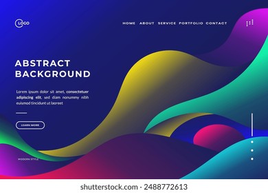 Abstract Background Blue and Orange colors wave like shapes in striking. The sleek and modern design includes smooth gradients and overlapping curves for a visually stunning effect.