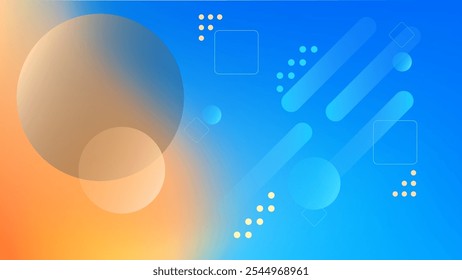 ABSTRACT BACKGROUND BLUE ORANGE GRADIENT MESH SMOOTH LIQUID COLORFUL DESIGN WITH GEOMETRIC SHAPES VECTOR TEMPLATE GOOD FOR MODERN WEBSITE, WALLPAPER, COVER DESIGN 