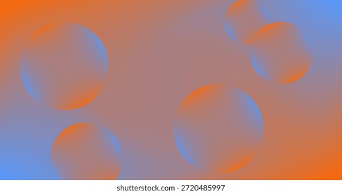 Abstract background of blue and orange Gradient Bubbles for Copy Space design