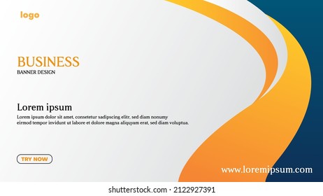 abstract background with blue and orange wave.business vector illustration