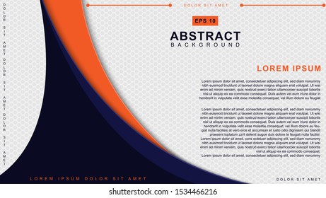Abstract background blue and orange with white space for text, design texture hexagon, Vector illustration. EPS 10