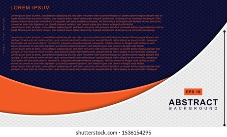 Abstract background blue and orange with white space for text, design texture hexagon, Vector illustration. EPS 10