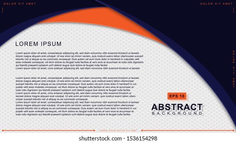 Abstract background blue and orange with white space for text, design texture hexagon, Vector illustration. EPS 10