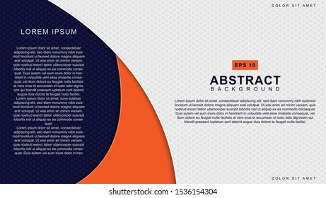 Abstract background blue and orange with white space for text, design texture hexagon, Vector illustration. EPS 10