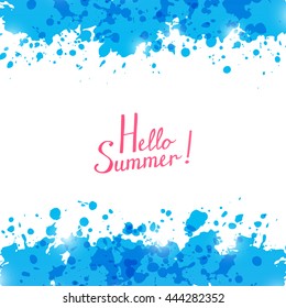 Abstract background with blue paint splashes