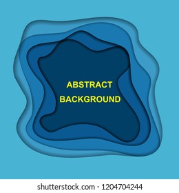 Abstract background with blue paper cut shapes, stock vector